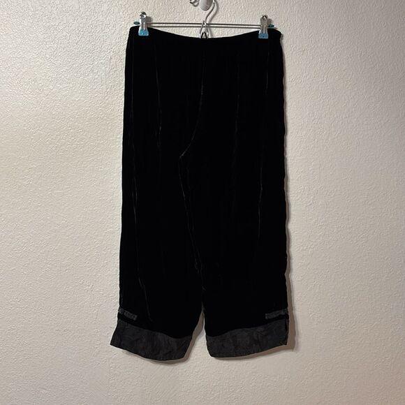 Citron Velvet Cropped Wide Leg Pants Medium - Picture 4 of 4